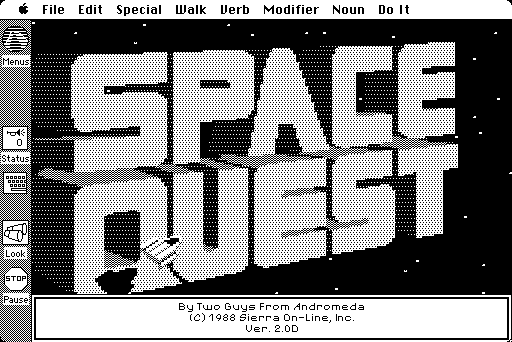 Space Quest II: Chapter II - Vohaul's Revenge (Macintosh) screenshot: Title screen 1