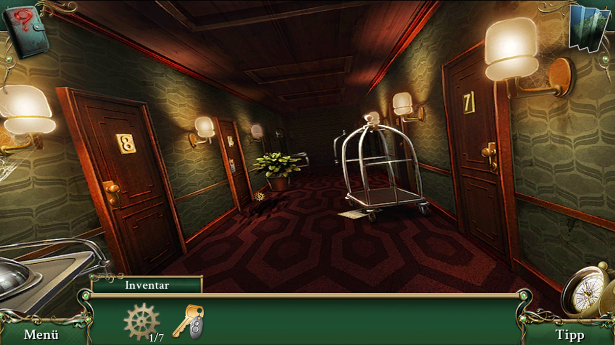 9 Clues: The Secret of Serpent Creek (Android) screenshot: Some dirt in the hotel floor.