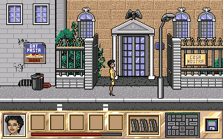 Crime Does Not Pay (Amiga) screenshot: Let's commit some crime.