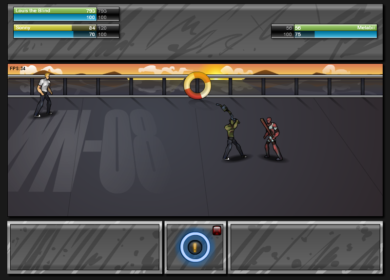 Sonny (Browser) screenshot: Sonny attacks the enemy.