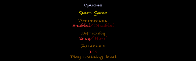 Sleepwalker (Amiga CD32) screenshot: Main menu