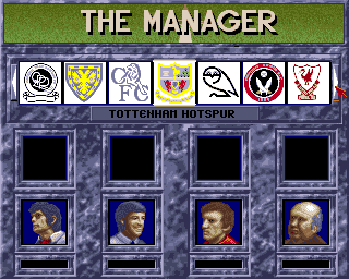 The Manager (Amiga) screenshot: Choose your team.