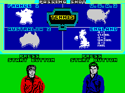 Passing Shot (ZX Spectrum) screenshot: Next match.