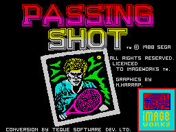 Passing Shot (ZX Spectrum) screenshot: Loading screen.