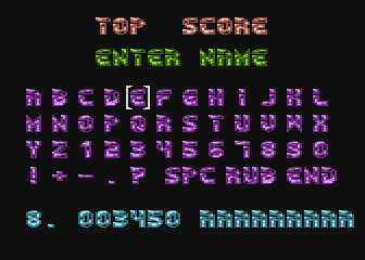 Tactic (Atari 8-bit) screenshot: Enter name