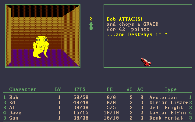 Citadel of Vras (Amiga) screenshot: Just killed a graid with my plasma axe.