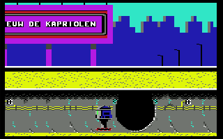 Floyd the Droid (Commodore 64) screenshot: Battle with a Bat (Dutch)