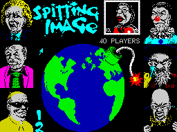 Spitting Image: The Computer Game (ZX Spectrum) screenshot: Title screen.