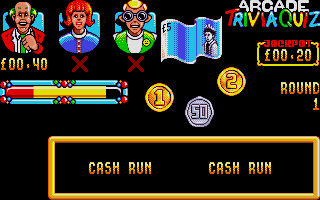 Arcade Trivia Quiz (Atari ST) screenshot: Time for a cash run.