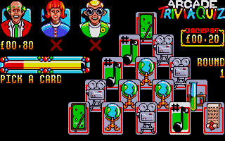 Arcade Trivia Quiz (Atari ST) screenshot: Pick a card.