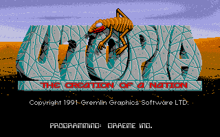 Utopia: The Creation of a Nation (Atari ST) screenshot: Loading screen.