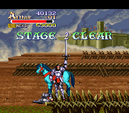 Knights of the Round (SNES) screenshot: Stage 2 Clear!