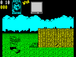 Viz: The Game (ZX Spectrum) screenshot: Avoid the bricks.
