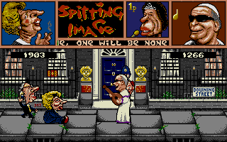 Spitting Image: The Computer Game (Atari ST) screenshot: Knock down.