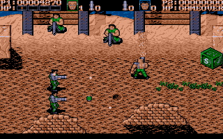 War Zone (Atari ST) screenshot: Under attack.