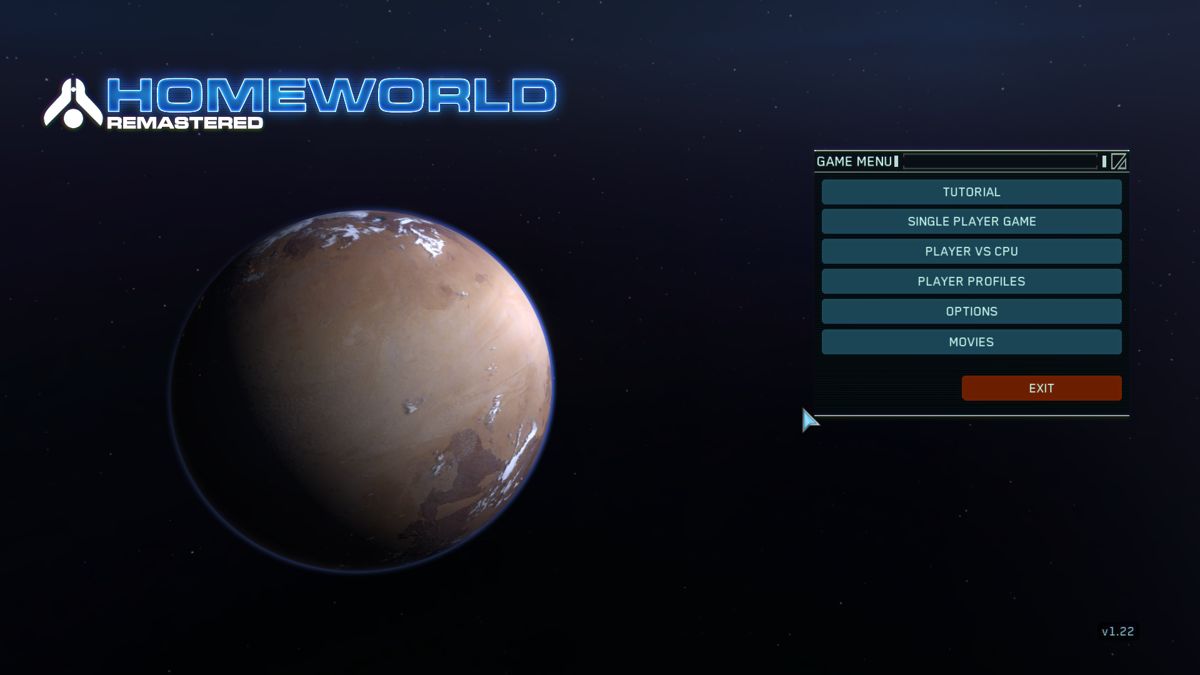 Homeworld: Remastered Collection (Windows) screenshot: main menu