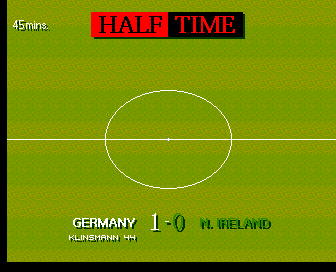 Sensible Soccer: European Champions - 92/93 Edition (Amiga CD32) screenshot: Half time