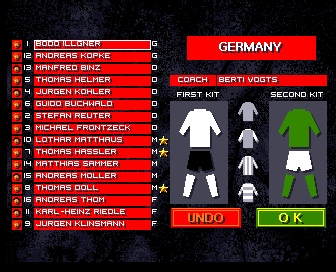 Sensible Soccer: European Champions - 92/93 Edition (Amiga CD32) screenshot: Edit a team
