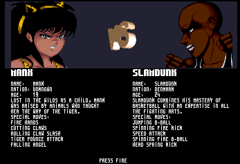 Shadow Fighter (Amiga CD32) screenshot: First pair