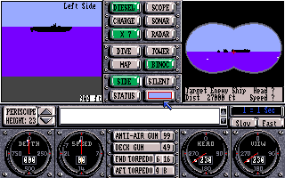 Sub Battle Simulator (Amiga) screenshot: Use binoculars to see close up