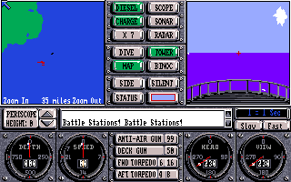 Sub Battle Simulator (Amiga) screenshot: Battle stations!