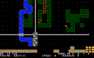 Kampfgruppe (Amiga) screenshot: Scanning the map