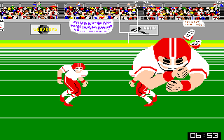GFL Championship Football (Amiga) screenshot: I'm about to be tackled!