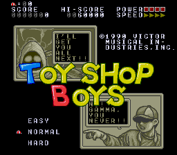 Toy Shop Boys (TurboGrafx-16) screenshot: Title screen.