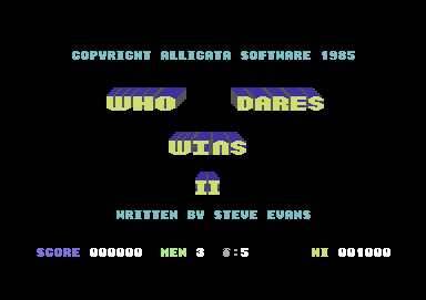 Who Dares Wins II (Commodore 64) screenshot: Title screen