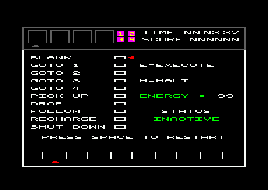 Doctor Who and the Mines of Terror (Amstrad CPC) screenshot: Splinx control is active