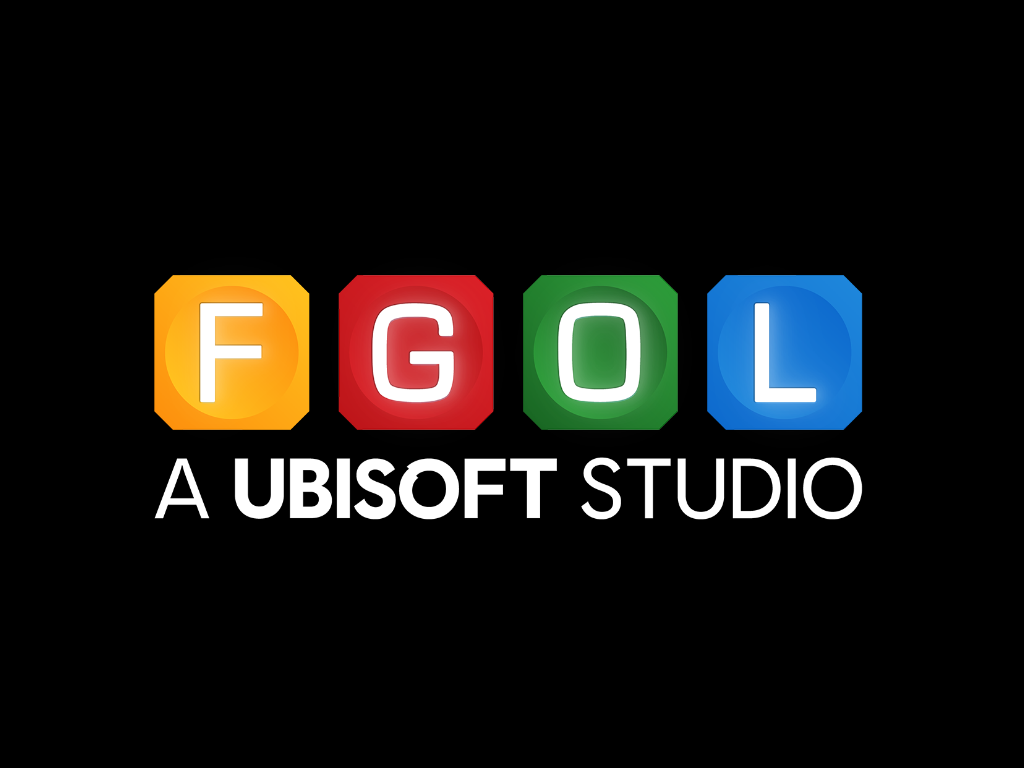 Hungry Shark: Evolution (iPad) screenshot: A revamped "Ubisoft" wordmark on top of FGOL's logo