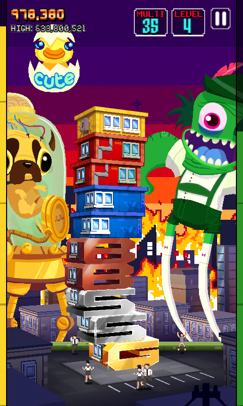 Monsters Ate My Condo (Android) screenshot: ...and here's the green one.