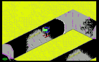 Floyd the Droid (Commodore 64) screenshot: Starting Location in the third city; Parijs (Dutch)
