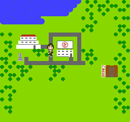 Sanma no Meitantei (NES) screenshot: The map of Osaka starts out a little small...