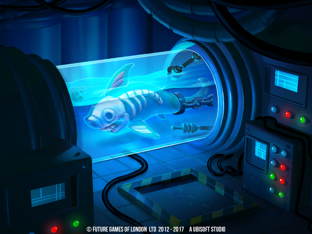Hungry Shark: Evolution (iPad) screenshot: A new loading screen with a Ghost Shark