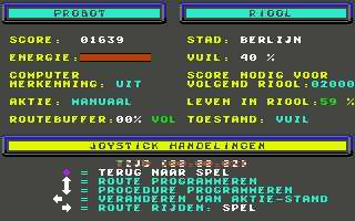 Floyd the Droid (Commodore 64) screenshot: Level 4: Berlijn (Dutch)