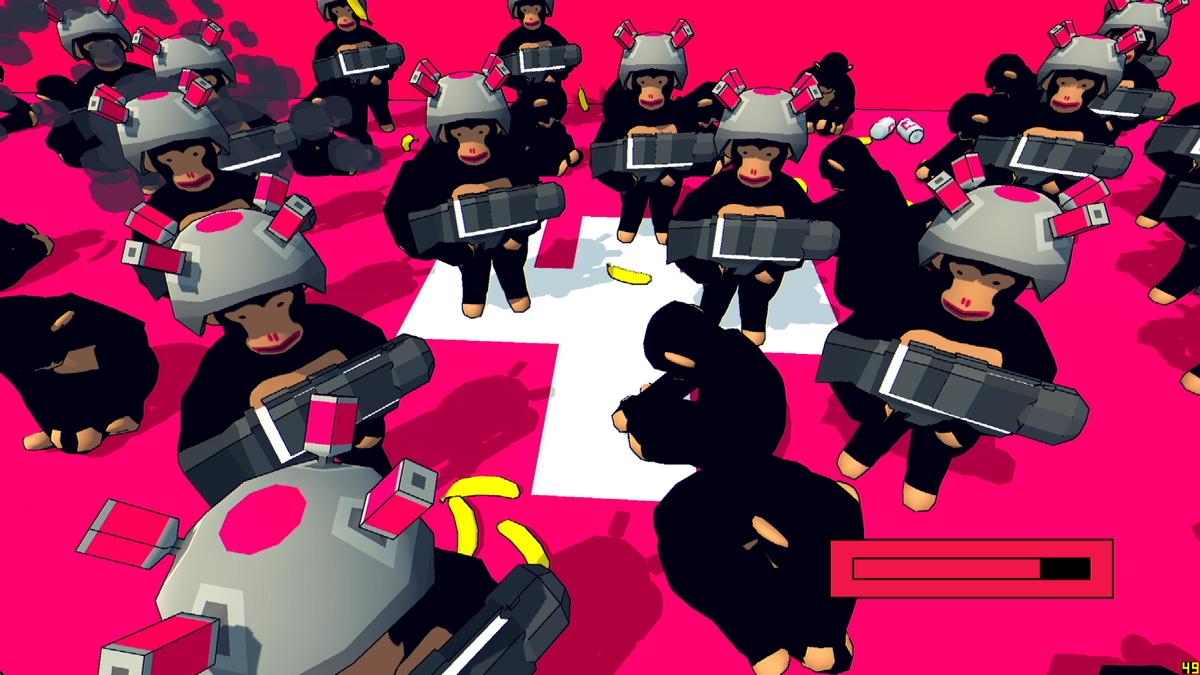 High Hell (Windows) screenshot: An army of chimps