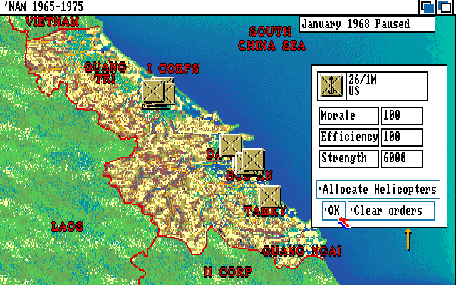 'Nam 1965-1975 (Amiga) screenshot: Examining a unit