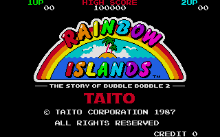 Rainbow Islands (Atari ST) screenshot: Title screen.