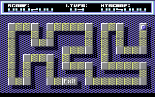 Sensitive (Commodore 64) screenshot: Level 2, maybe this should have been the introduction level