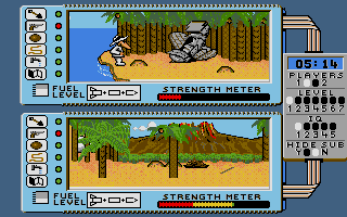 Spy vs. Spy: The Island Caper (Atari ST) screenshot: Exploring the island.