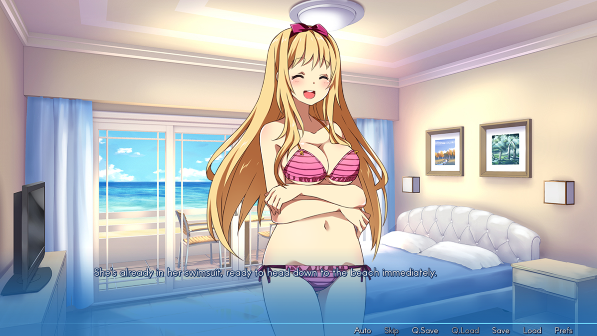 Sakura Beach (Windows) screenshot: Momoko is ready for the beach!