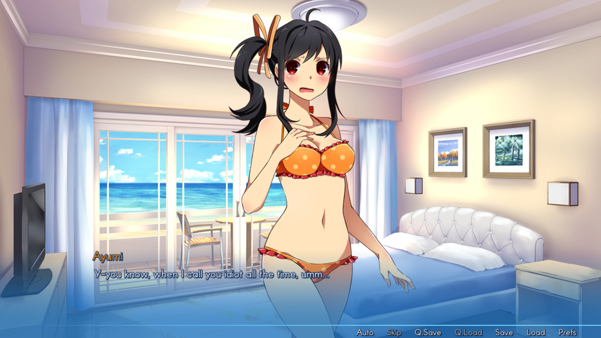 Sakura Beach (Windows) screenshot: Is this going to be an apology?