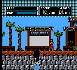 The Karate Kid (NES) screenshot: The fall