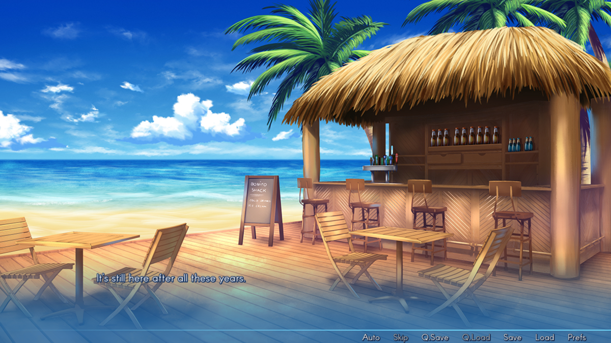 Sakura Beach (Windows) screenshot: Going to a local bar for some nice cool drinks and some snacks