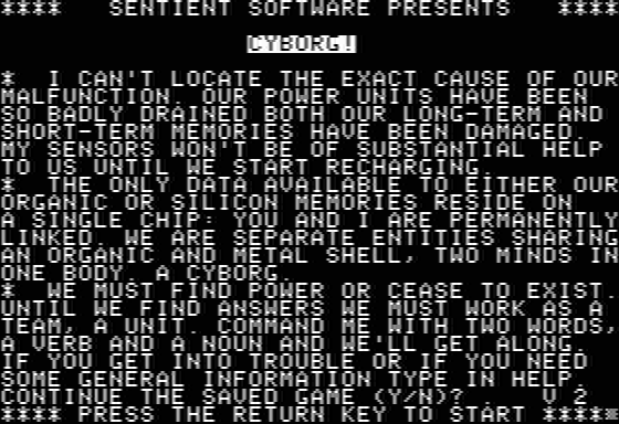 Screenshot of Cyborg (Apple II, 1981) - MobyGames