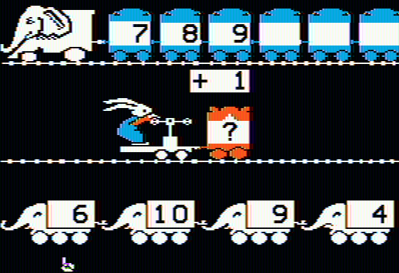 Math Rabbit (Apple II) screenshot: Circus Train