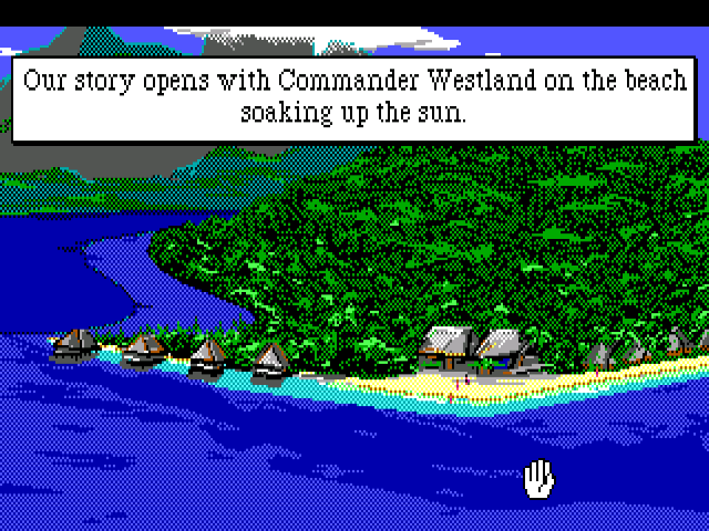 Code-Name: Iceman (Windows) screenshot: The story starts on a tropical island