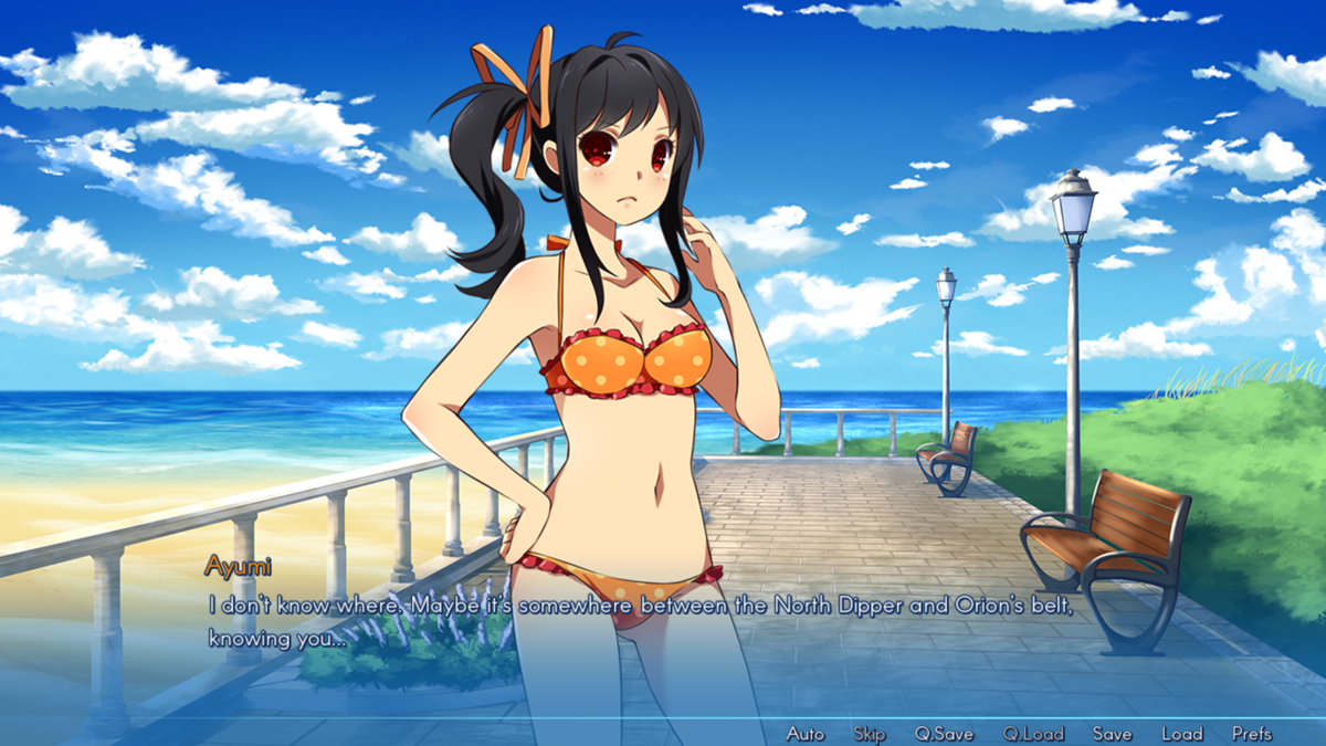 Sakura Beach (Windows) screenshot: Making amends with Ayumi after they both stormed off angrily