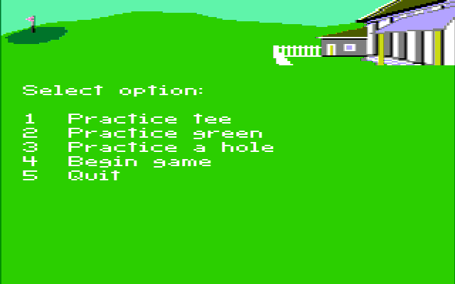 Mean 18 (DOS) screenshot: Select Option (CGA with Composite)